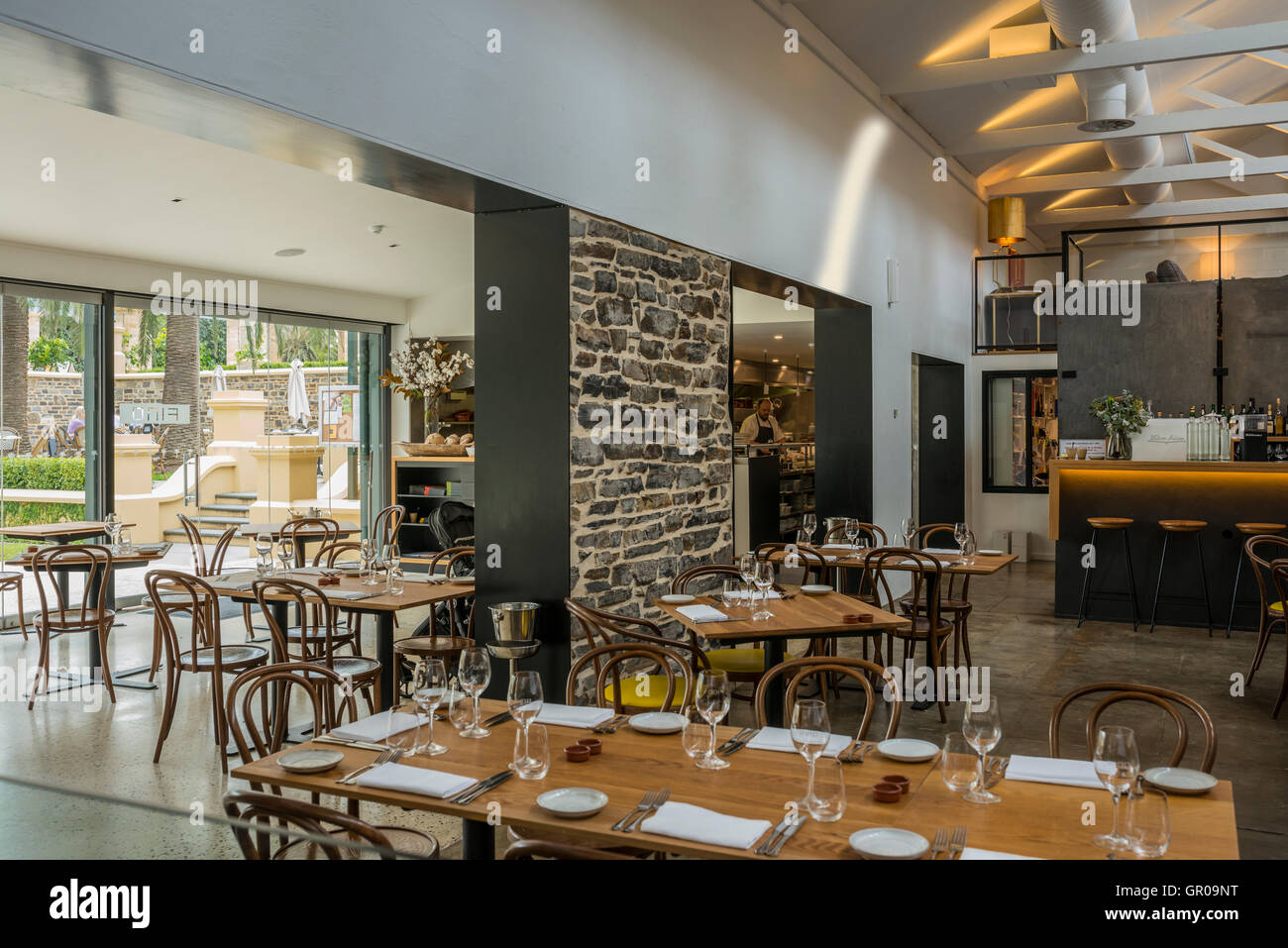 Das Restaurant Fino in der renovierten Seppeltsfield Winery Komplex im Barossa Valley, South Australia, Australien. Stockfoto