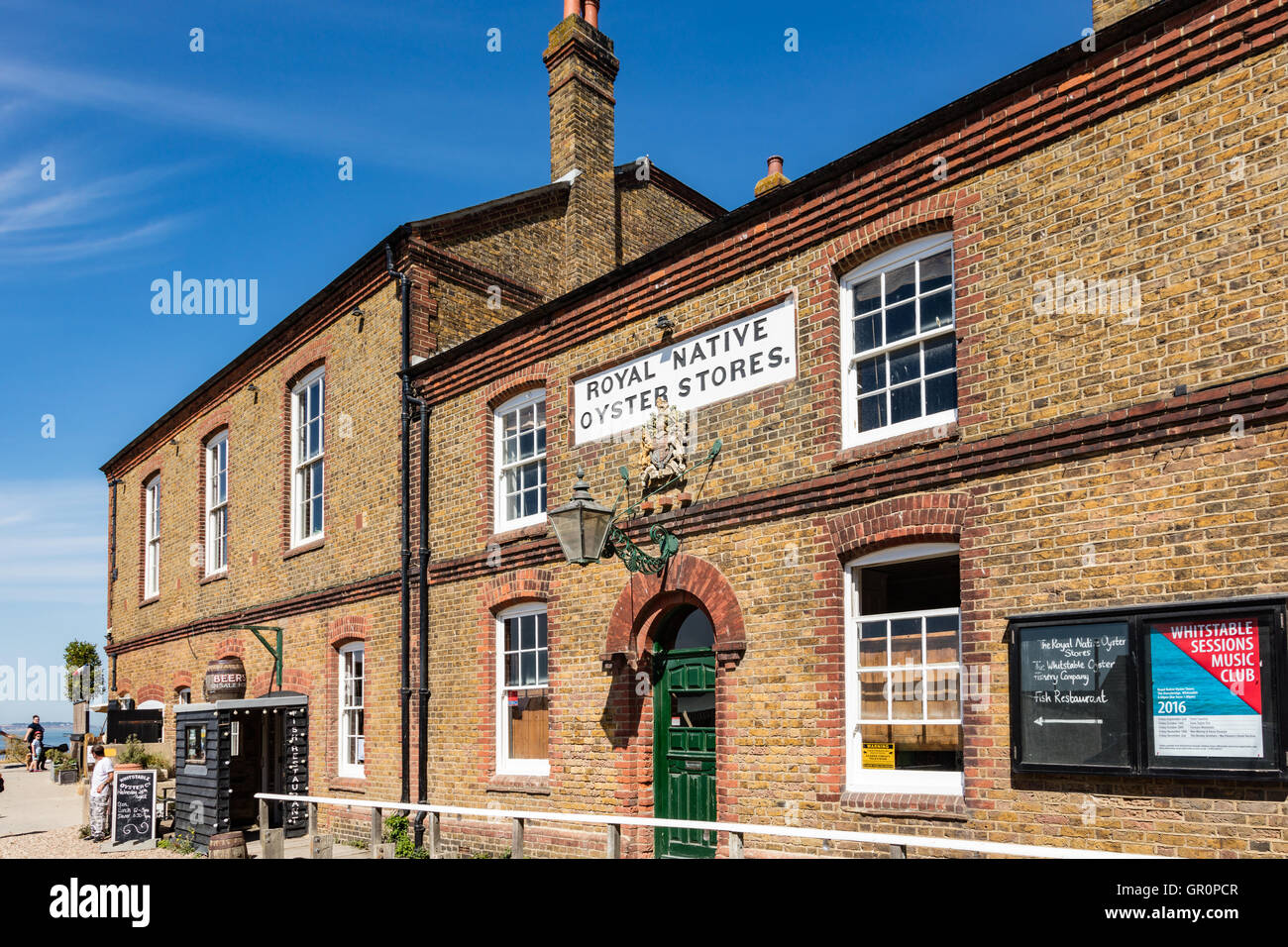 Das berühmte Royal Native Oyster Stores, Horsebridge, Whitstable, Kent, UK Stockfoto