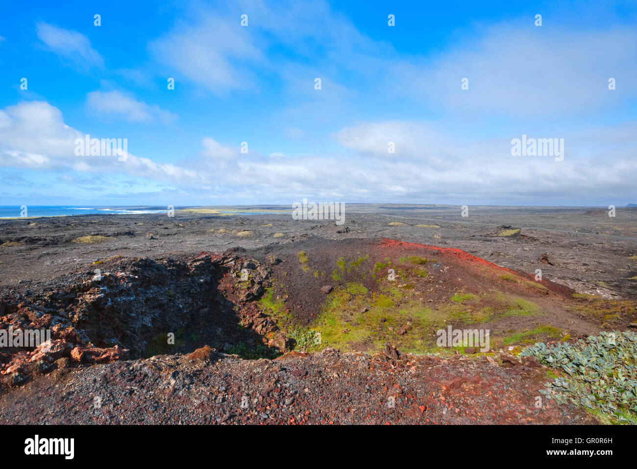 Krater, Stampar, Reykjanes, Reykjavik, Island Stockfoto