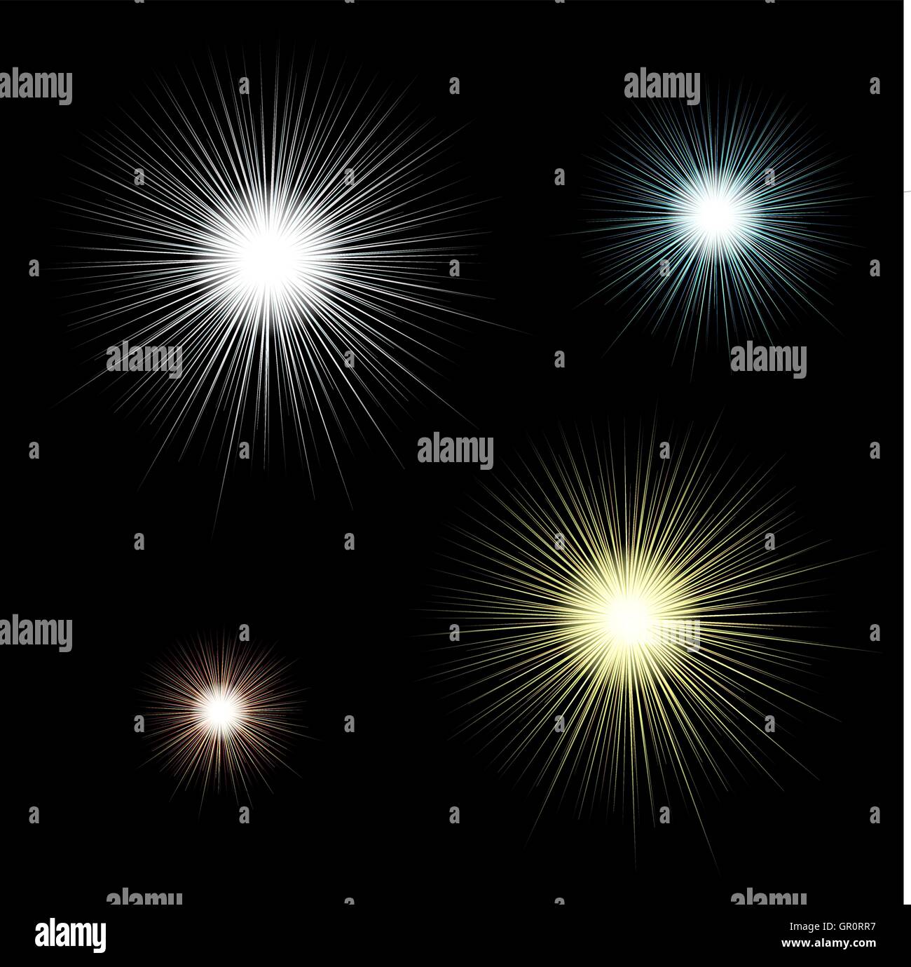 leuchtende Licht Effekt eingestellt. Vektor-Illustration. Stock Vektor