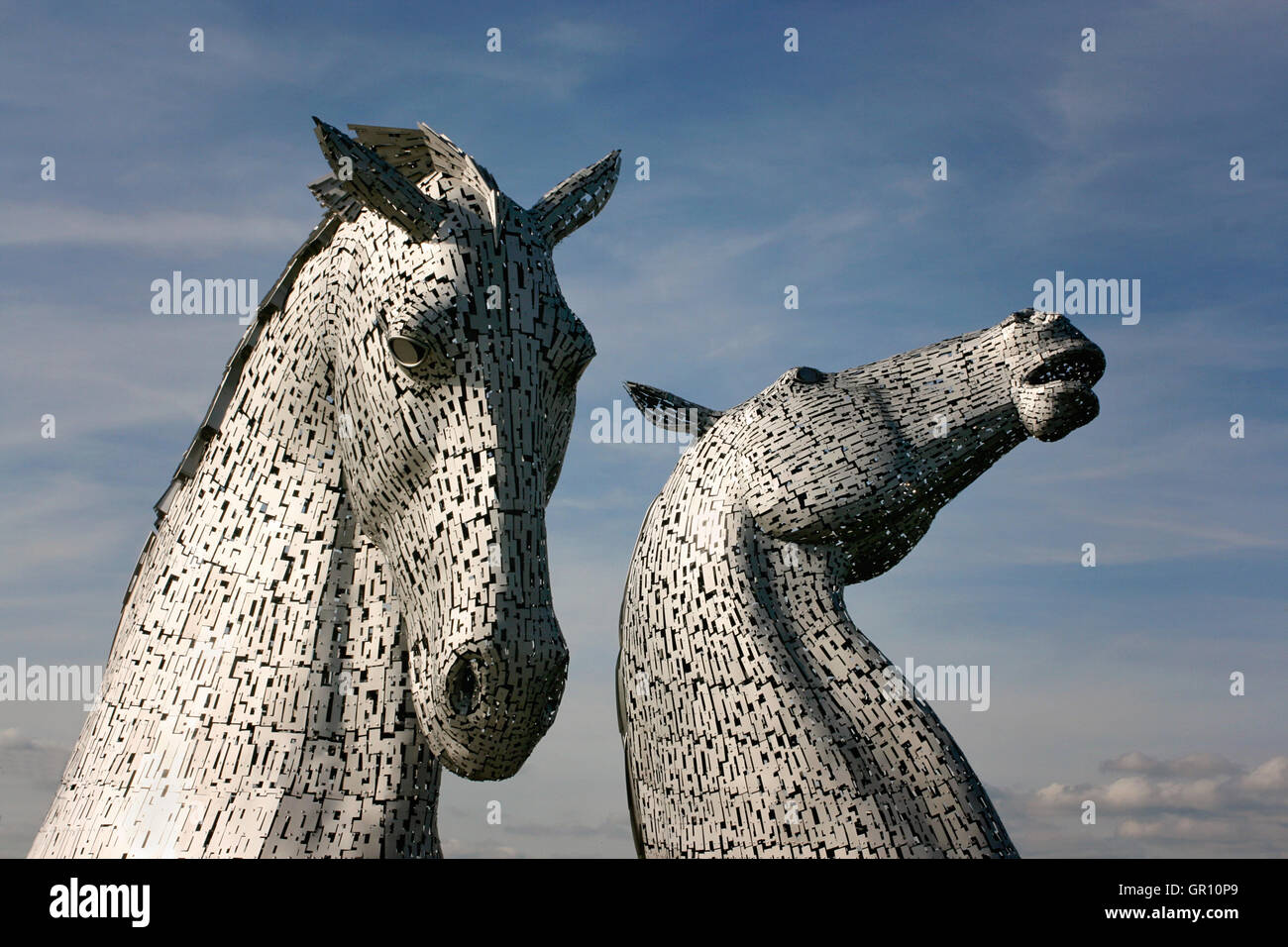 Die Kelpies Skulptur in Falkirk, Schottland Stockfoto