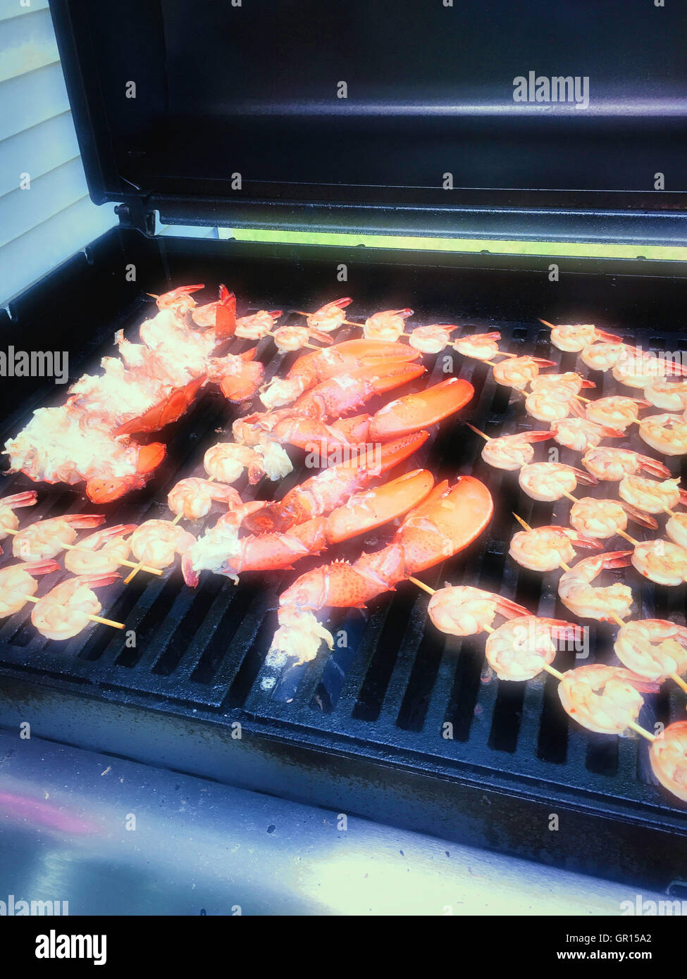Gegrillte Meeresfrüchte Stockfoto