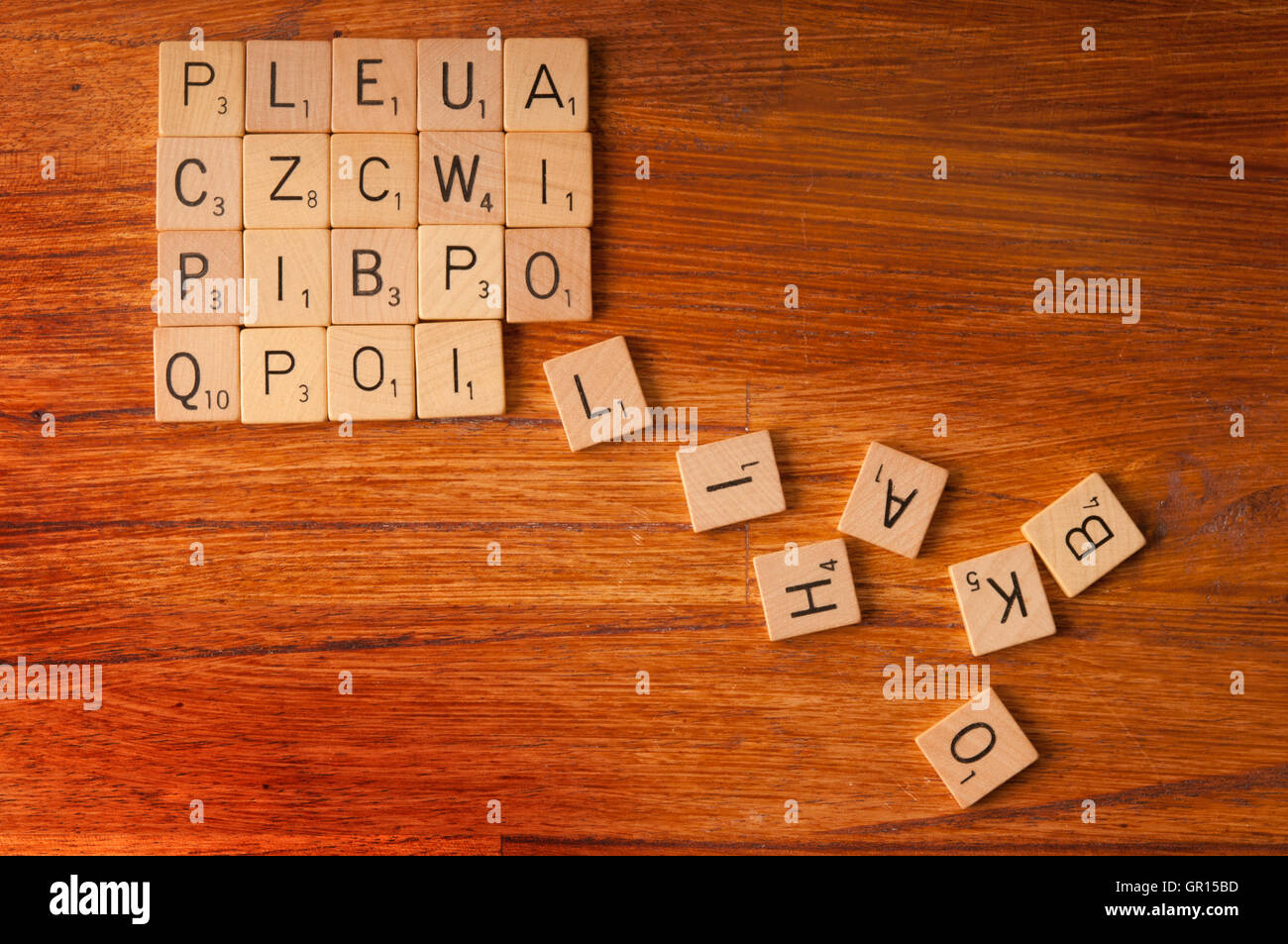 Scrabble-Fliesen Stockfoto