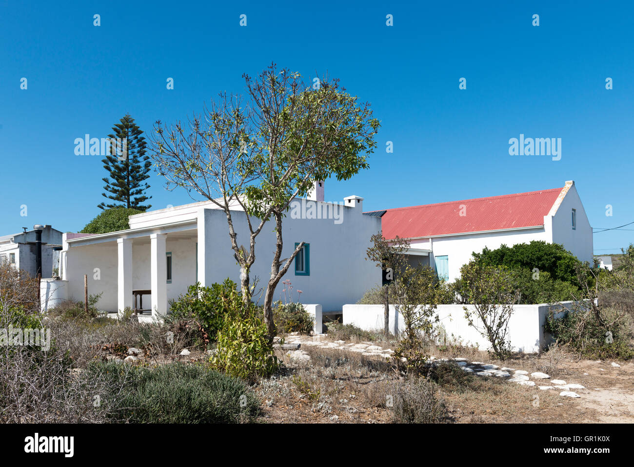 Traditionelle Strandhaus in Churchhaven, West Coast National Park, Südafrika Stockfoto