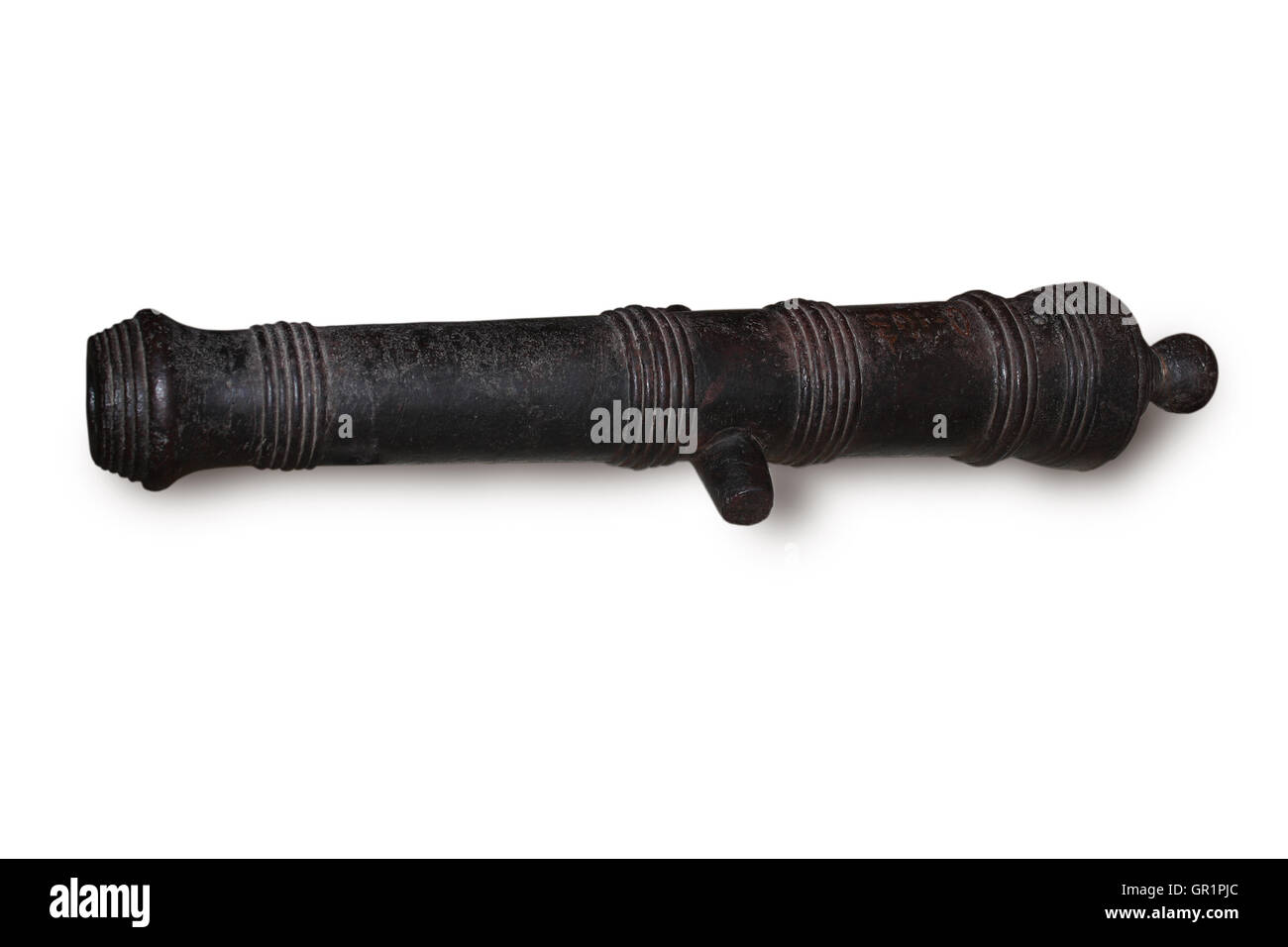 alte Waffen antike Kanone auf einem weißen Stockfoto