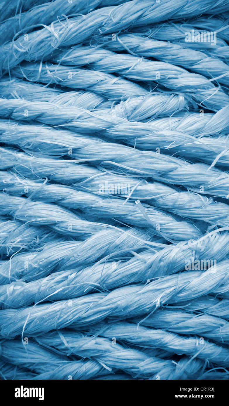 Abstrakte Ansicht eine blaue Farbe dicke Schnur Rollen Stockfoto