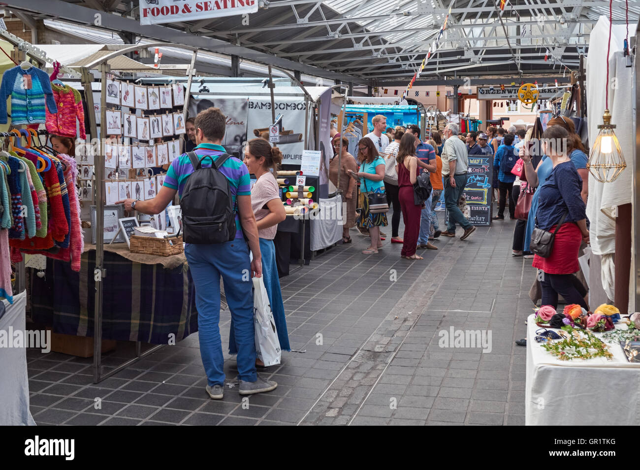 Greenwich Market in London England Vereinigtes Königreich Großbritannien Stockfoto