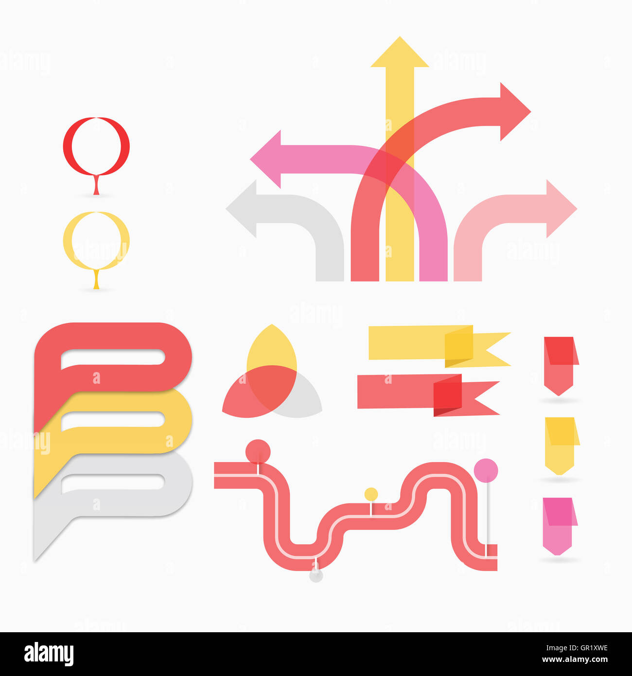 Verschiedene Infografik-Diagramme Stockfoto