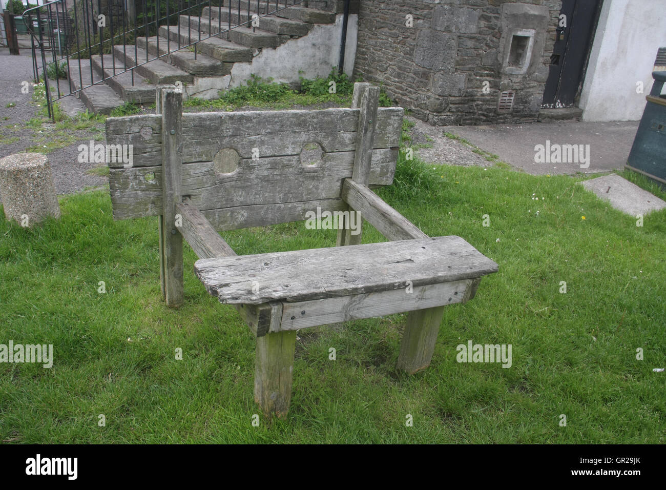 Alten Holzschäfte Stockfoto