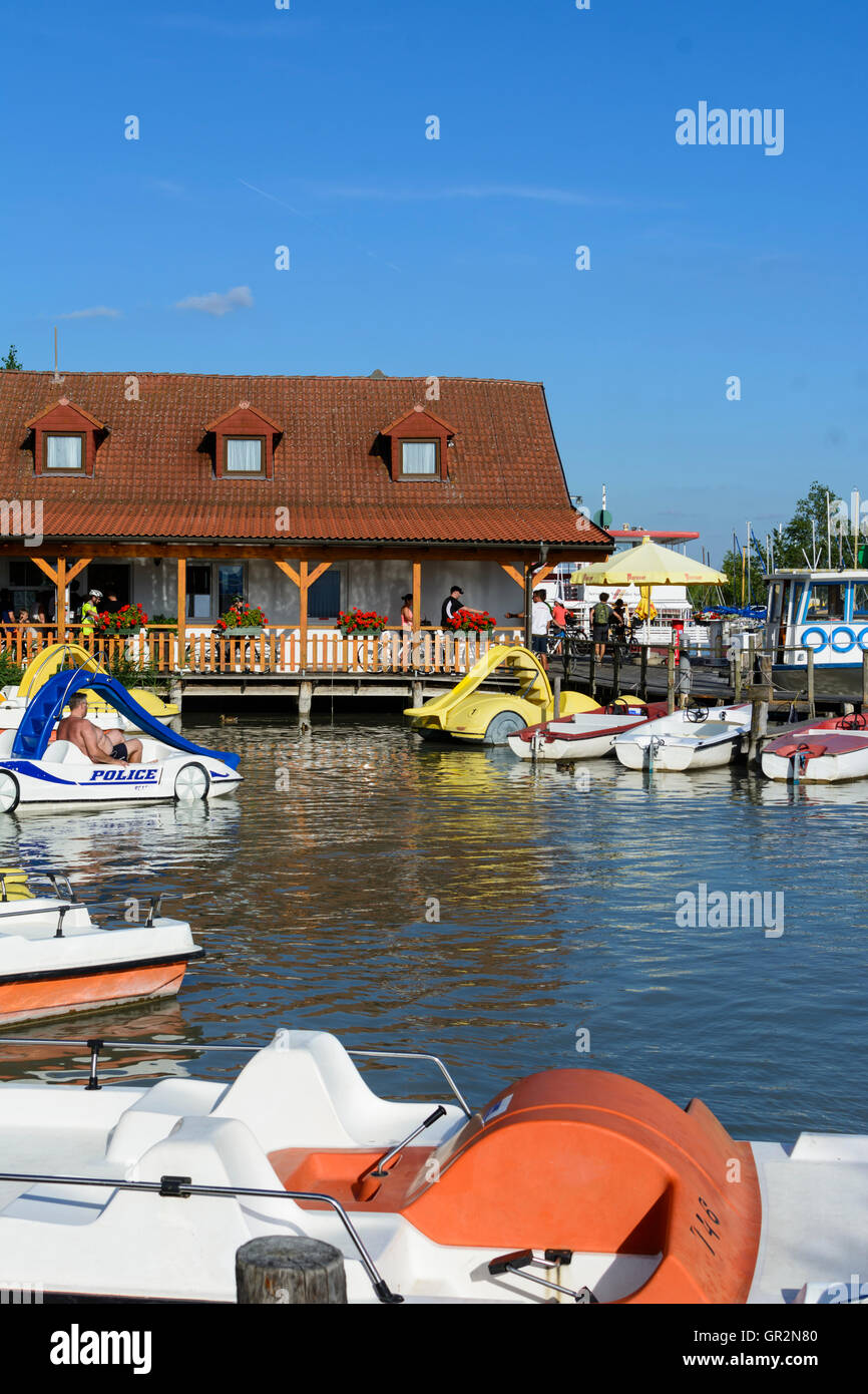 Illmitz: Tretboot, Fahrrad Fähre, Neusiedler See, Neusiedler See, Österreich, Burgenland, Stockfoto