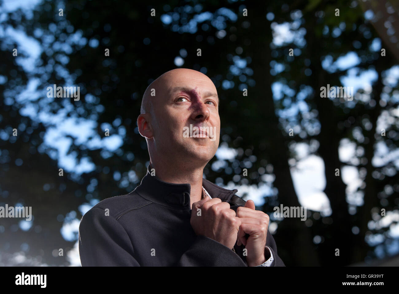 Christopher Brookmyre, der schottische Krimiautorin an das Edinburgh International Book Festival. Edinburgh, Schottland. 21. August 2016 Stockfoto