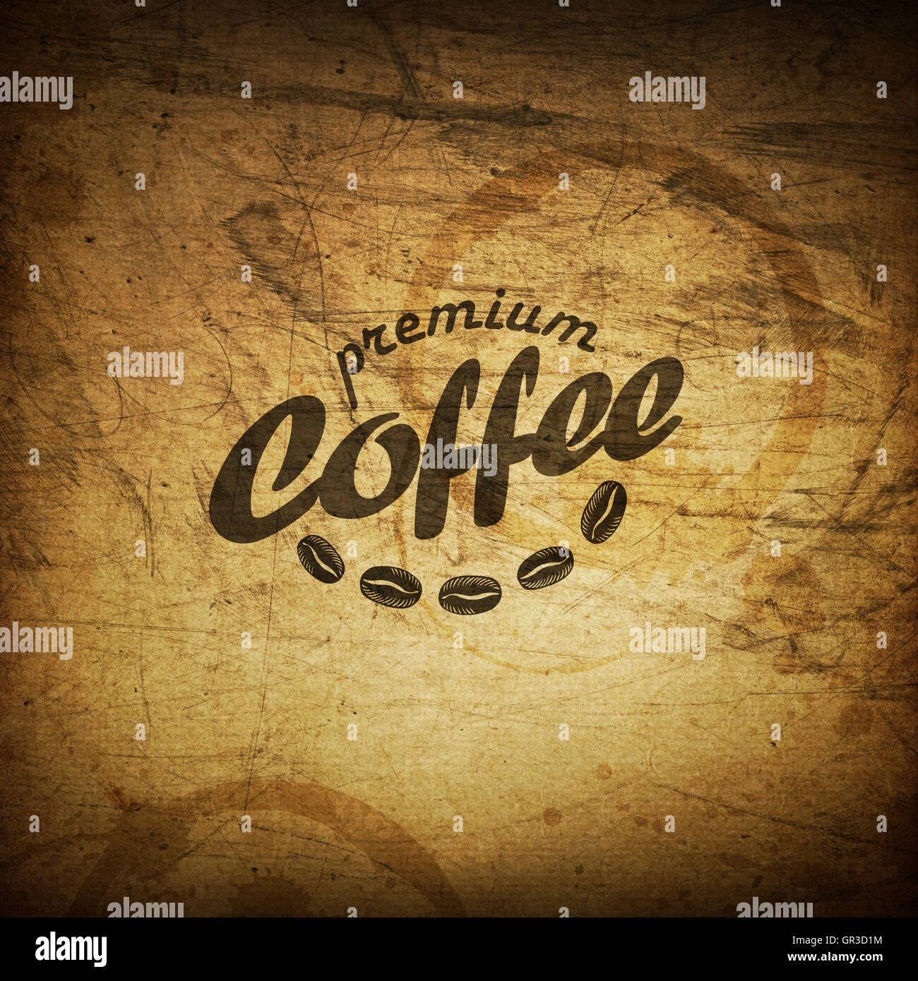 Retro-Kaffee Grunge Hintergrund Stockfoto