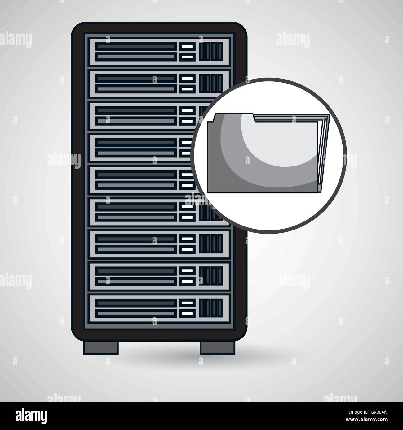 Server-Computer-Datei-Ordner Stock Vektor