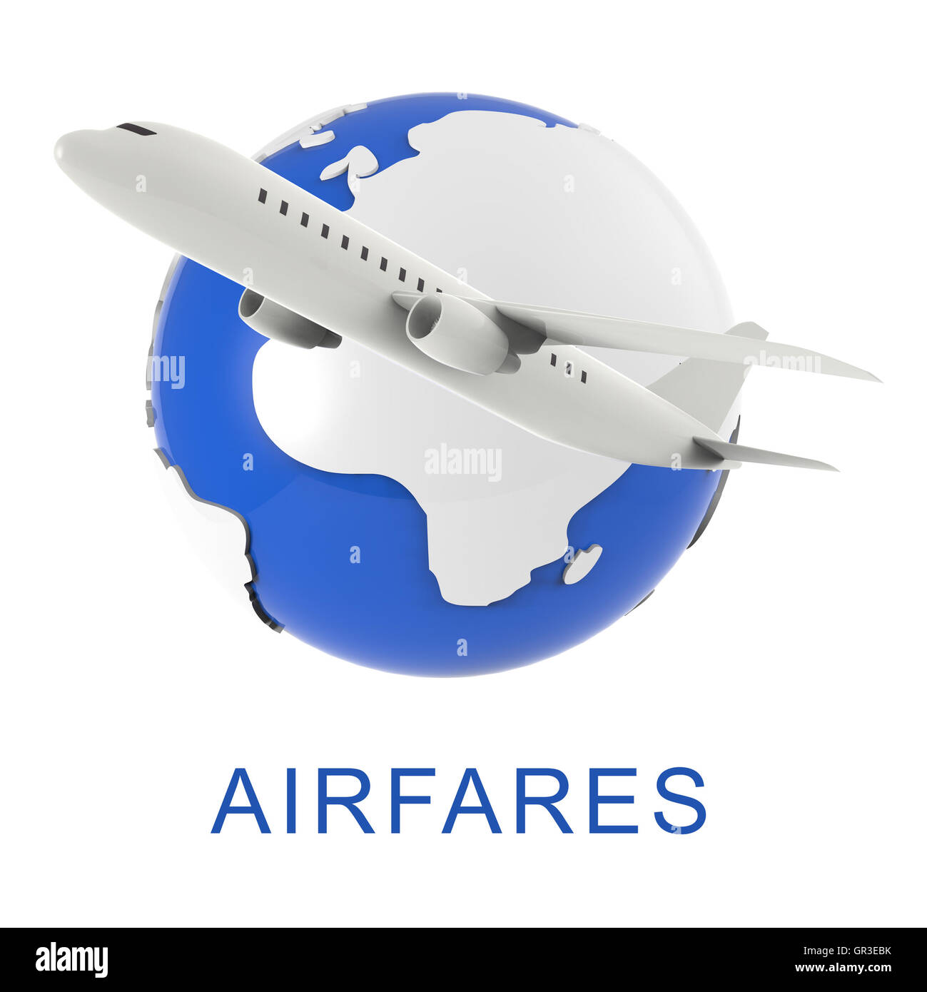 Flug Flüge Vertretung Einstandspreise und Flugzeug 3d Rendering Stockfoto
