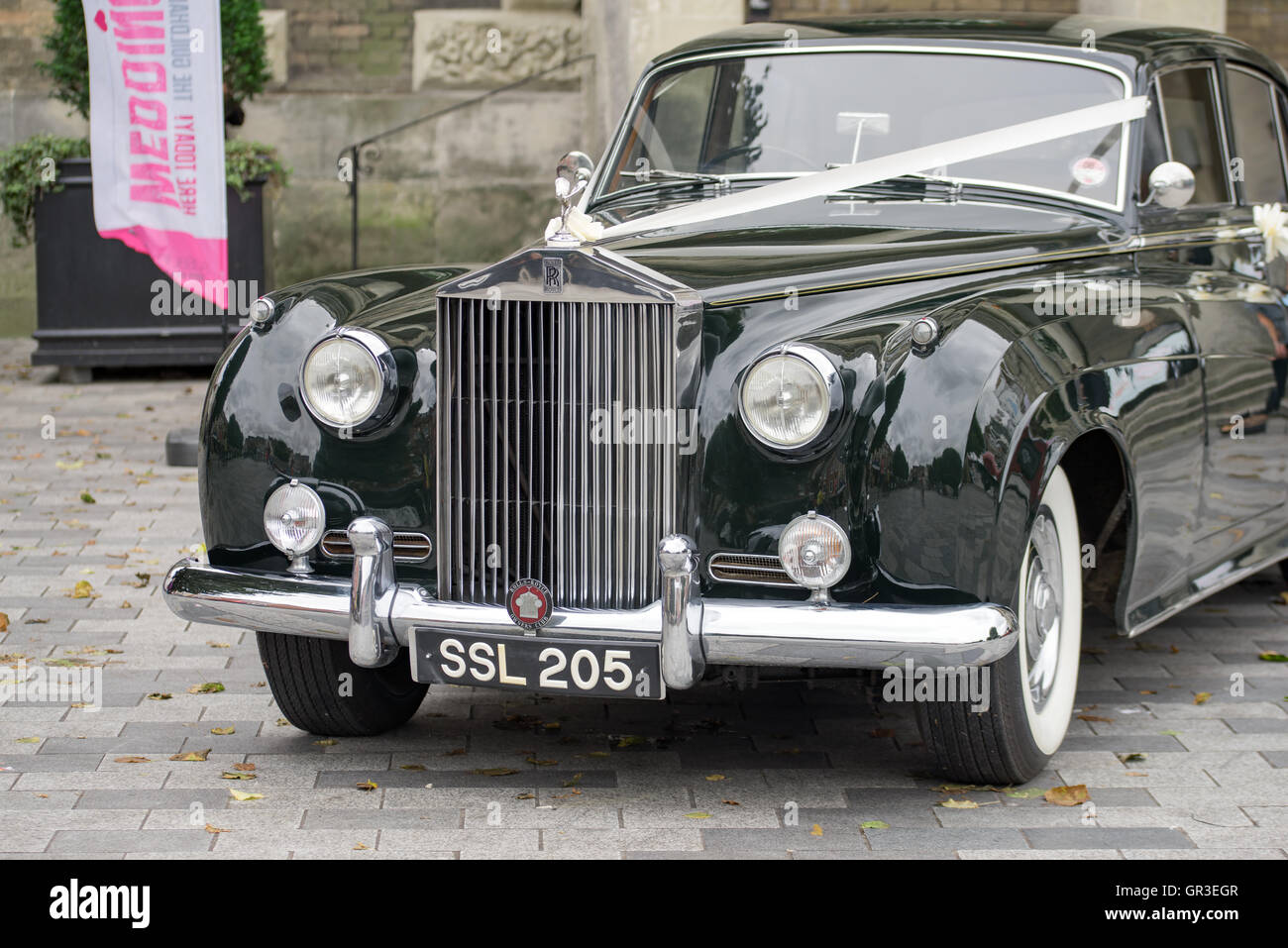 Rolle-Royce Hochzeitsauto in Salisbury Stockfoto
