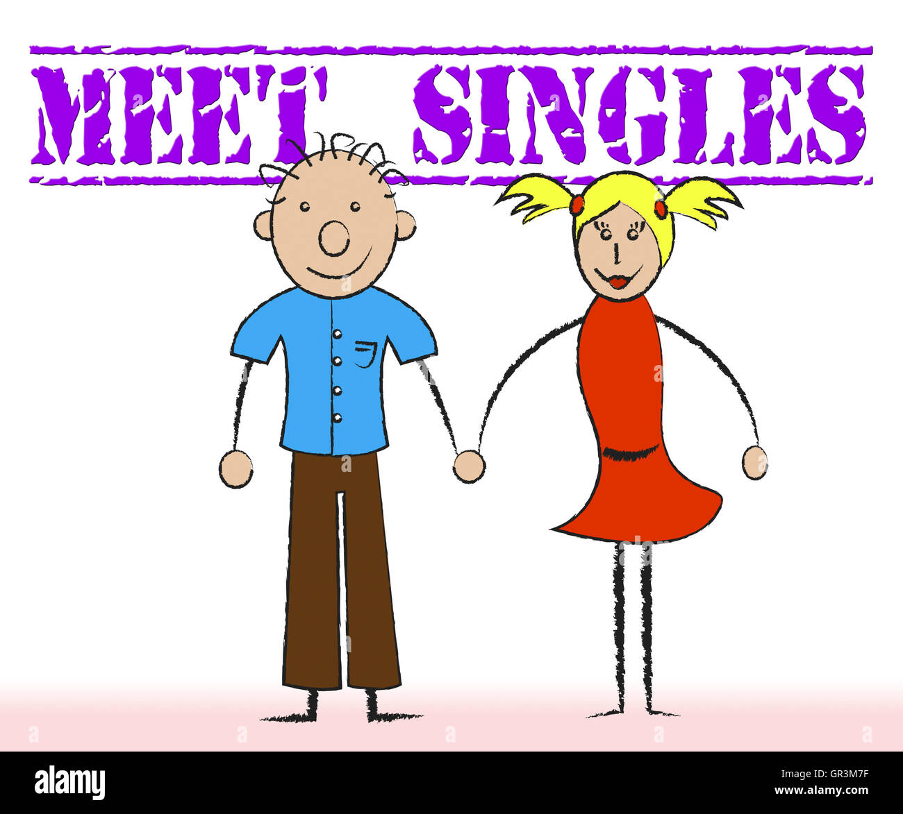 Treffen Sie Singles aus suchen und Beziehungen Stockfoto