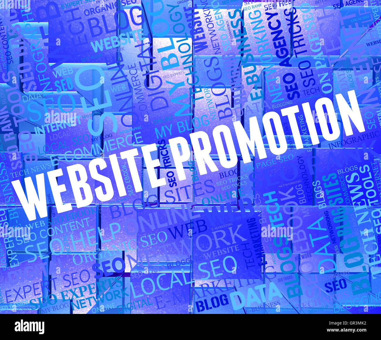 Website Promotion Angabe Einsparungen bieten und Websites Stockfoto