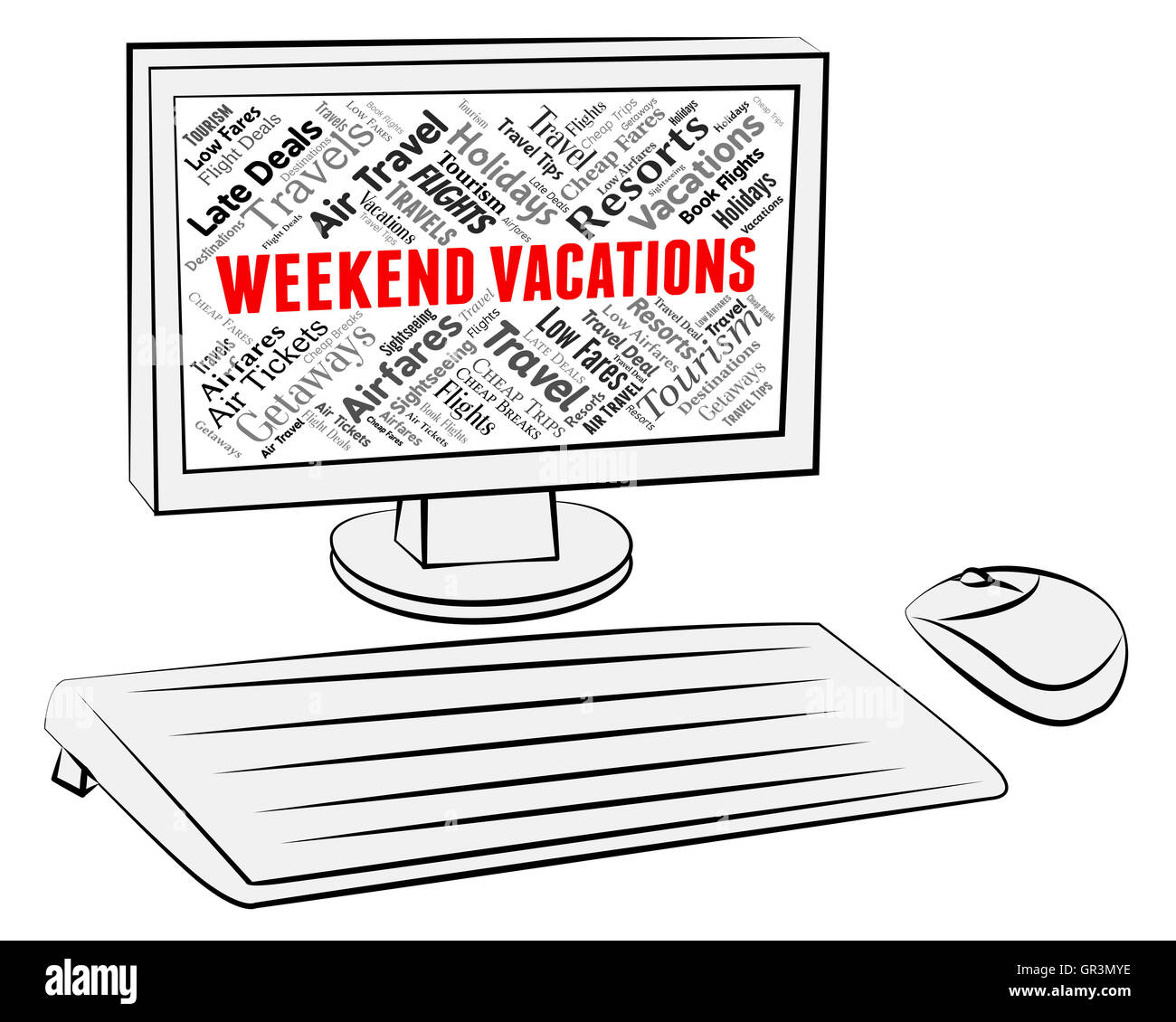 Wochenende Urlaub Kurzurlaub zeigen und Computing Stockfoto