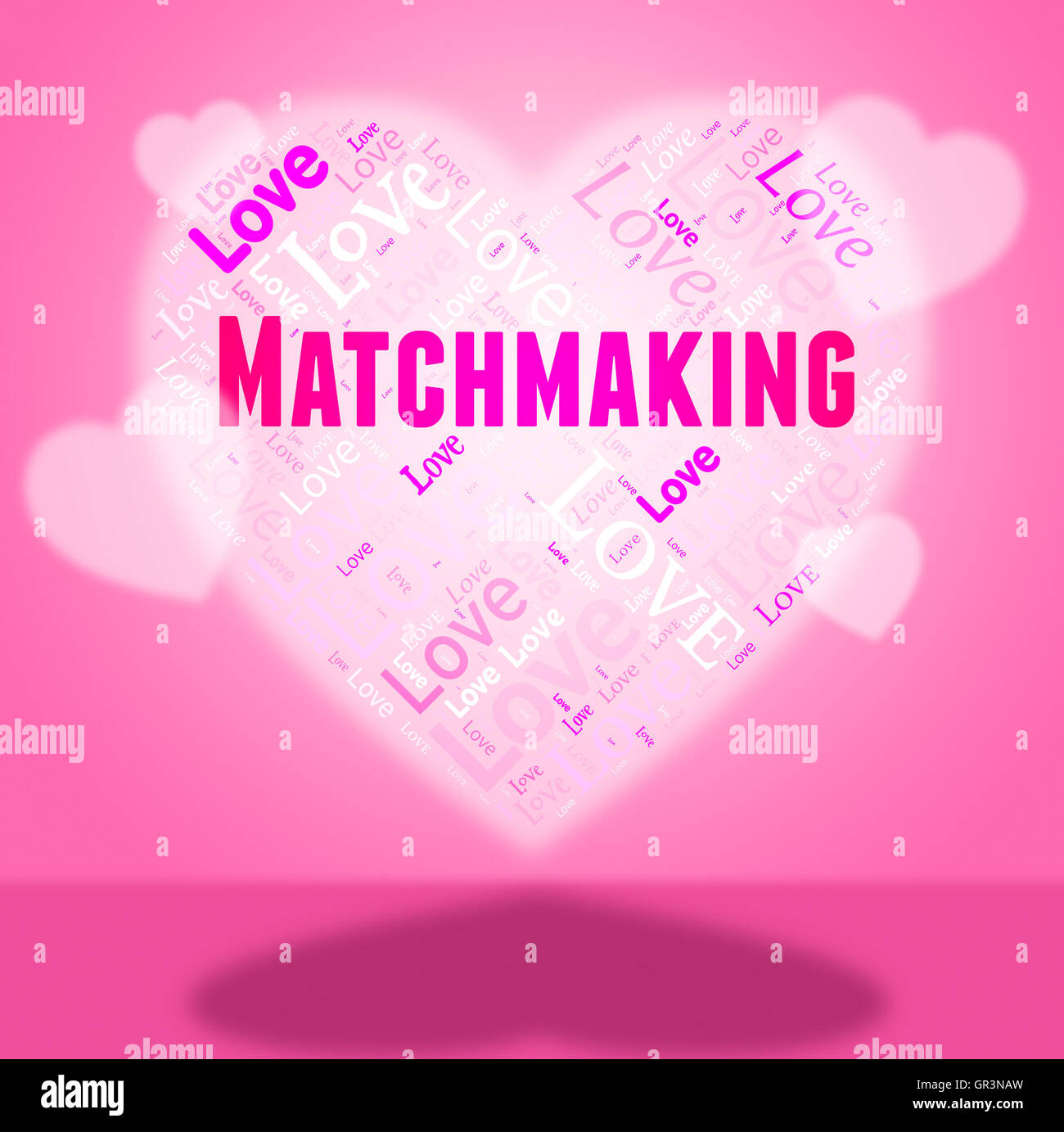 Matchmaking-Herz für Blind Date und verkuppeln Stockfoto