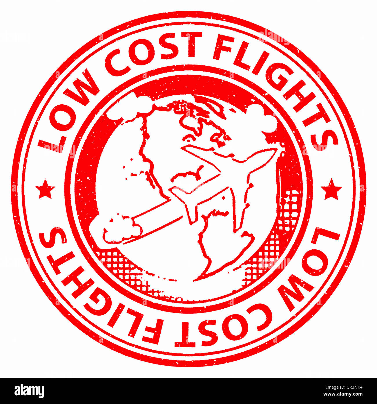 Low Cost Flüge, Promo billige darstellt und Reduzierung Stockfoto