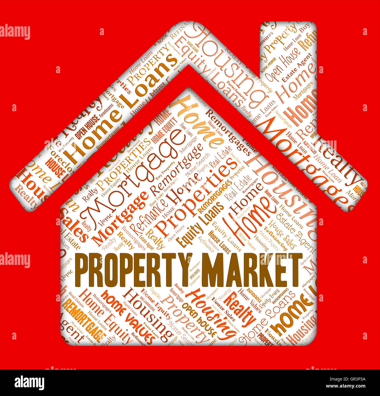 Immobilienmarkt, Immobilien und Handel angibt Stockfoto
