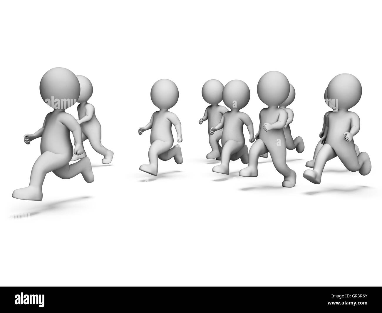 Jogging laufen repräsentieren Gesundheit überprüfen und Sprint 3D-Rendering Stockfoto