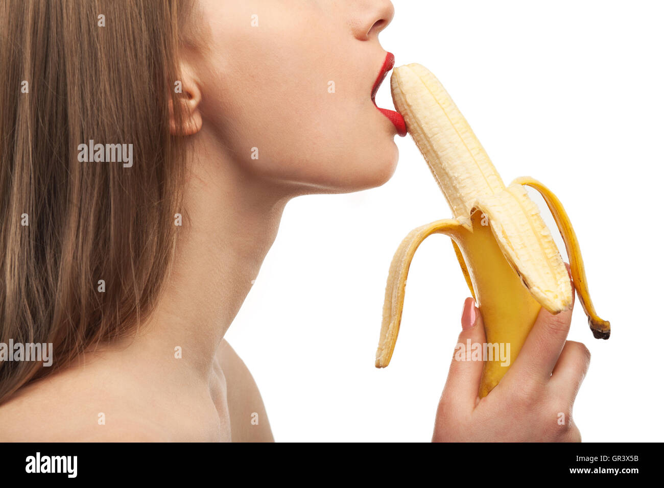 mädchen sex geiles Mädchen isst und leckt die Banane. Oral-sex Stockfotografie - Alamy