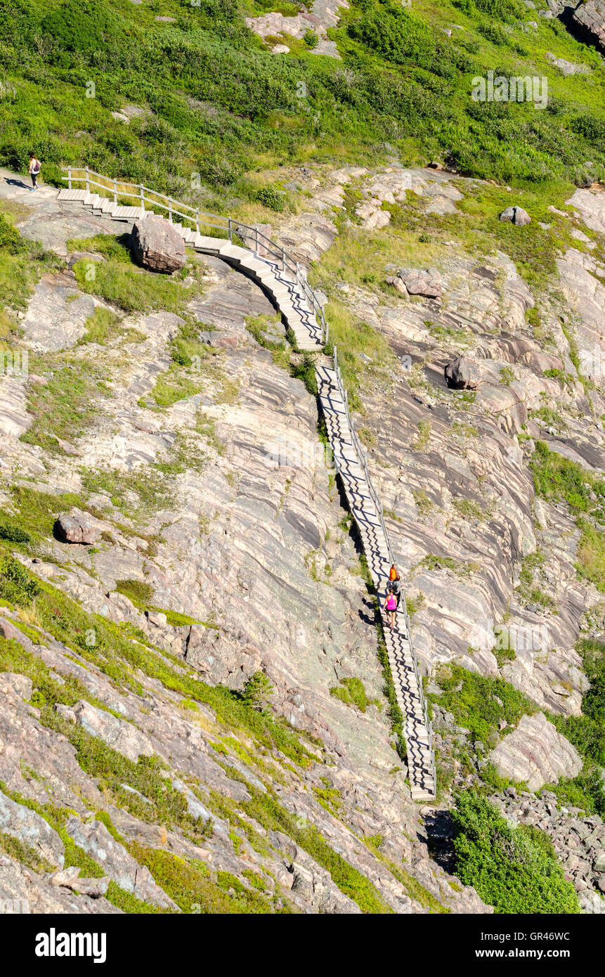 Cabot Trail - strahlenden Sommertag - Menschen wandern entlang der Cabot Trail in St. John's, Neufundland, Kanada. Stockfoto