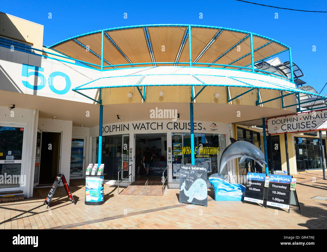 Dolphin Watch Kreuzfahrten Agentur in Huskisson, Jervis Bay, New South Wales, NSW, Australien Stockfoto