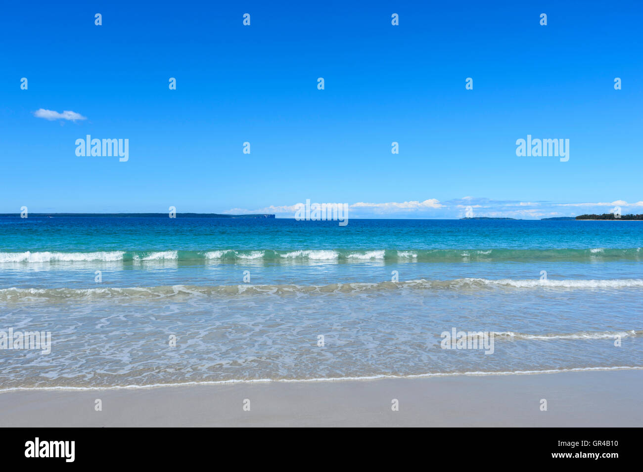 Blick auf malerische Jervis Bay mit seinem türkisfarbenen Wasser, New South Wales, NSW, Australien Stockfoto