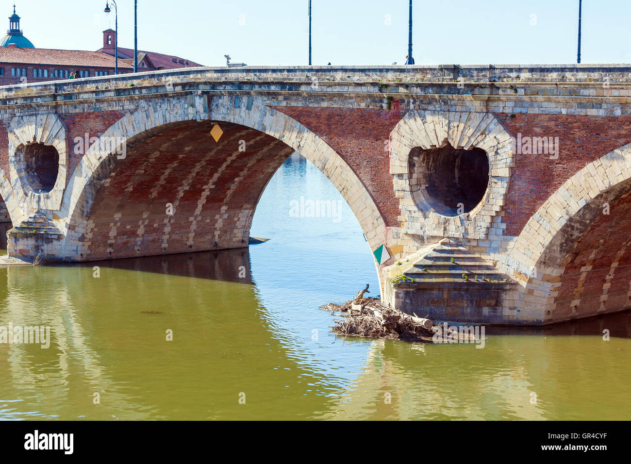 (Brücke) Pont Neuf (XVII. Jh.) über Garonne, Toulouse, Frankreich Stockfoto