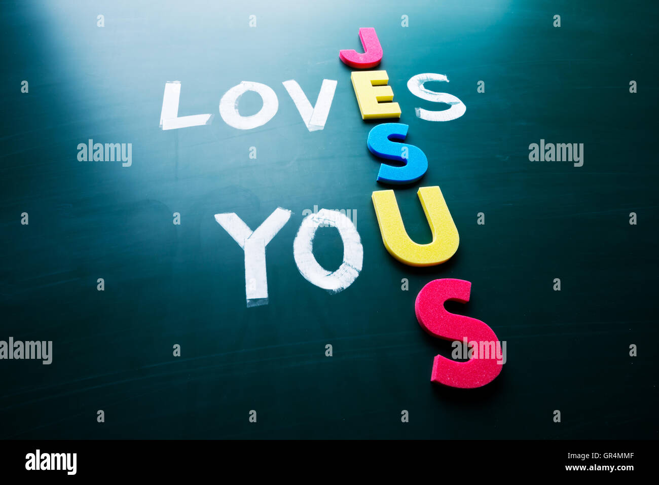Jesus liebt dich Stockfoto