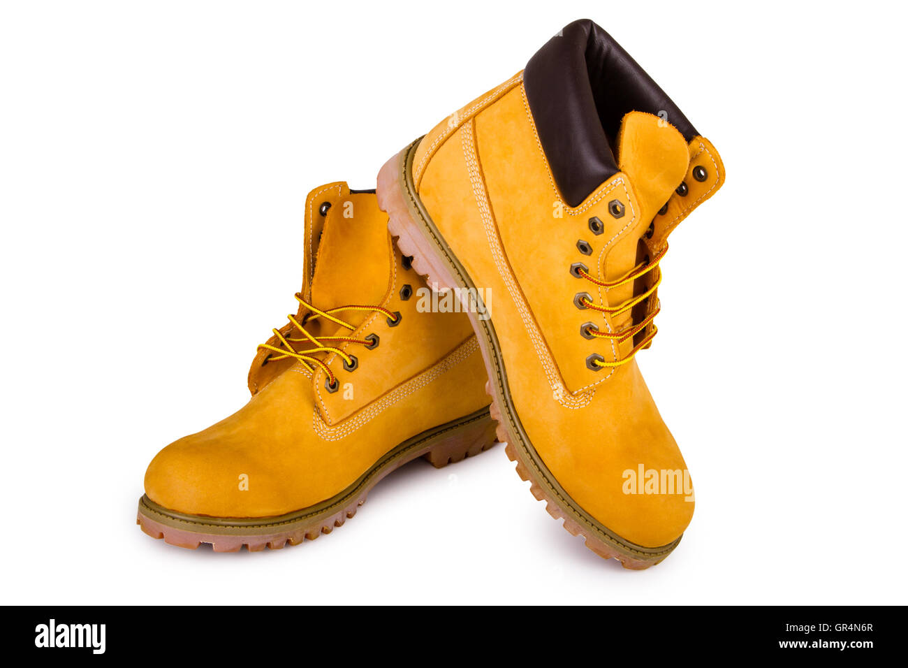 Gelbe Stiefel Stockfoto