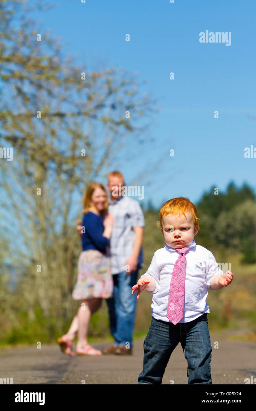 Ein Jahr alt Elternschaft Stockfoto