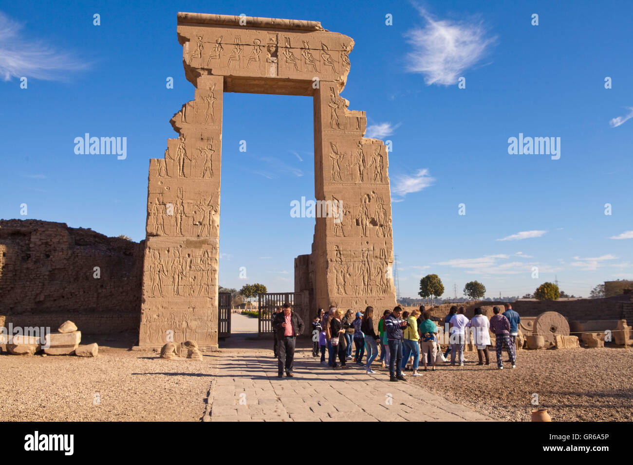 Ägyptischer Tempel, Dendera, Luxor, Oberägypten, Ägypten Stockfoto