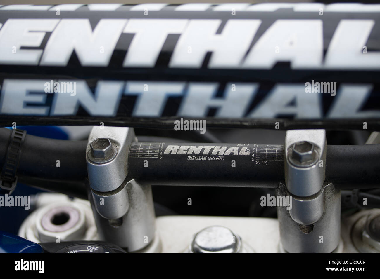 Firmenlogo für Renthal Ltd, ein britischer Hersteller von Motorrad-Produkte, Stockfoto