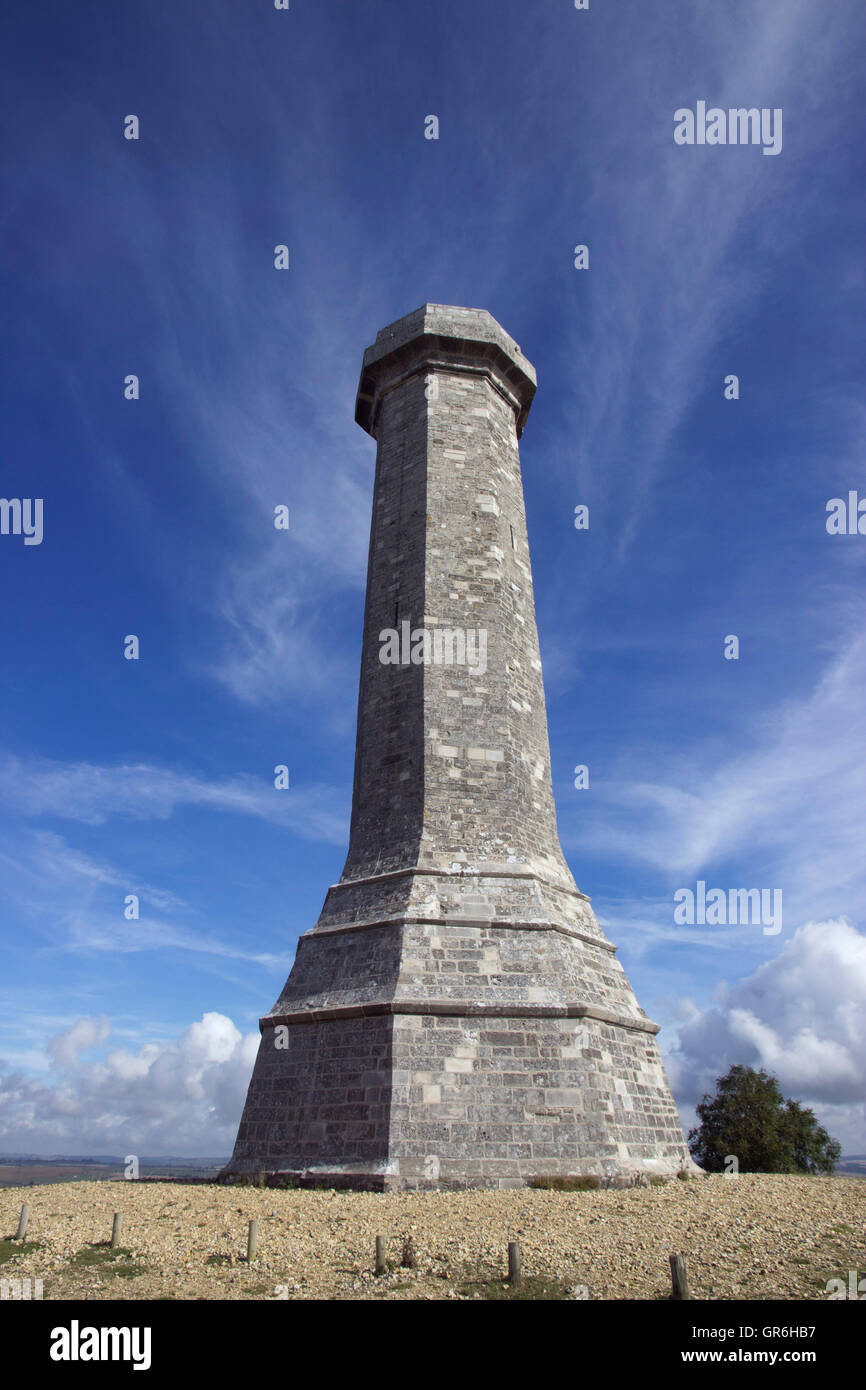Das Hardy-Denkmal am schwarzer unten nahe dem Dorf Portesham in Dorset, in Erinnerung an Vizeadmiral Sir Thomas Masterman Hardy, Stockfoto