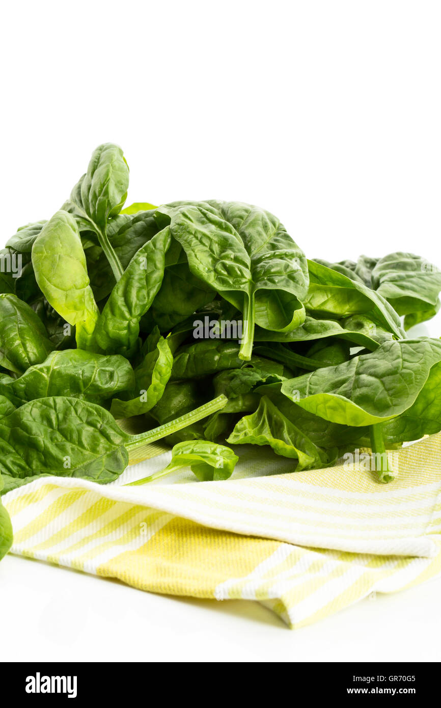 Frischem Blattspinat Stockfoto