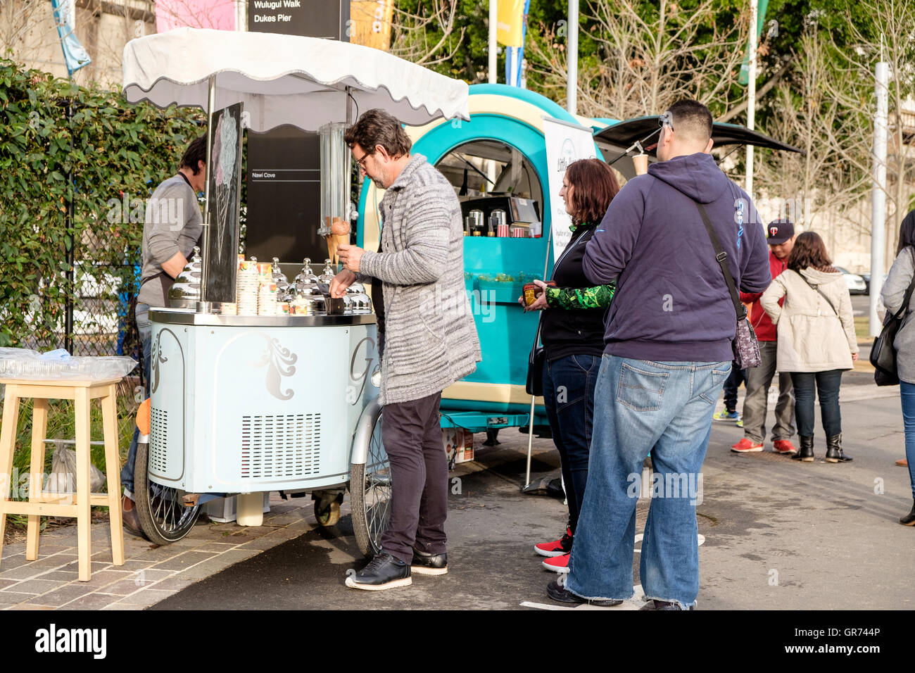 Imbisswagen, Barangaroo Reserve, Sydney, New South Wales, Australien Stockfoto