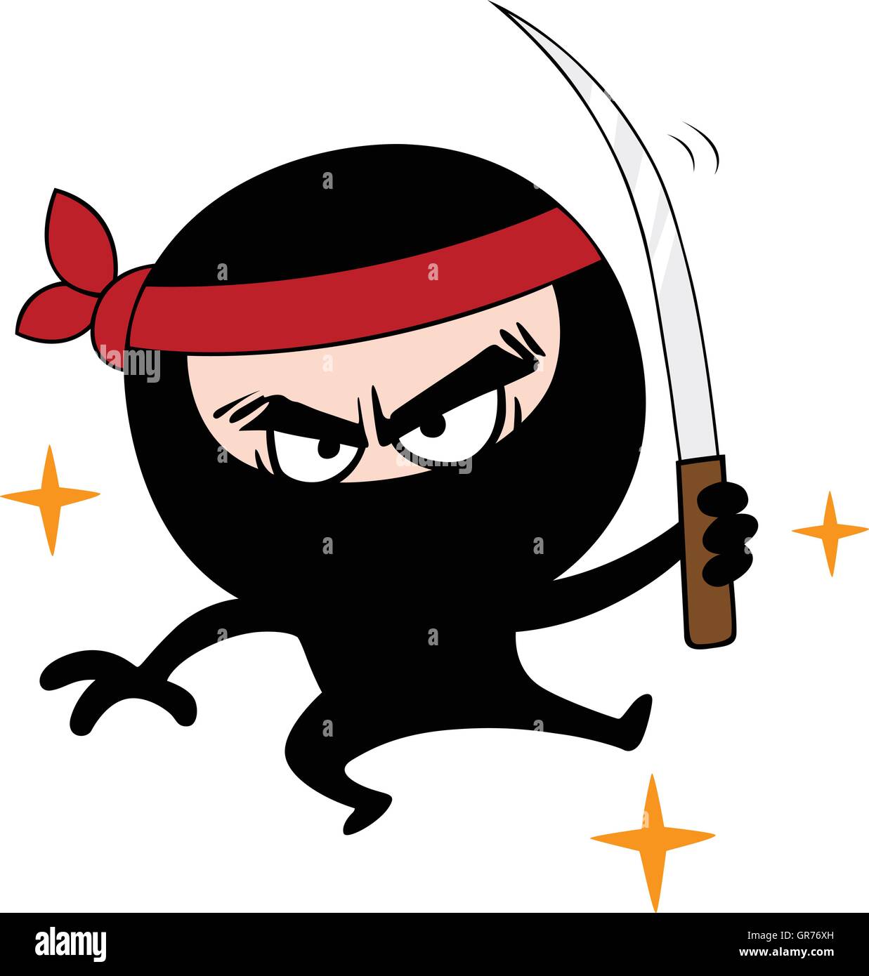 Ninja Cartoon Charakter Design Vektor Stock Vektor