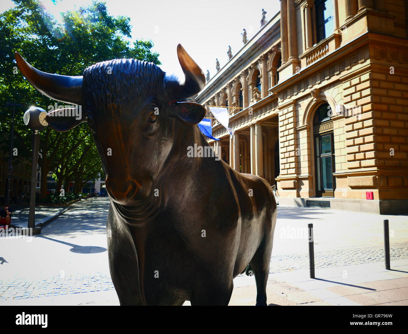 Bulle und Bär Börse finanzielle Stadt Frankfurt am Main Deutschland Europa Stockfoto