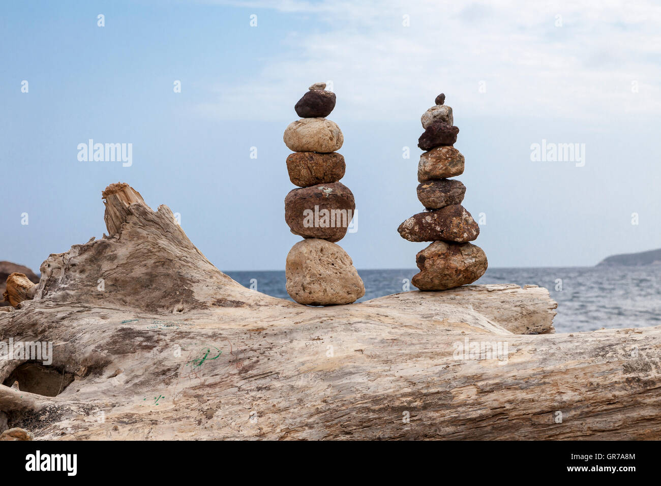 Stein-Stack durch das Meer, Elba, Toskana, Italien, Europa Stockfoto