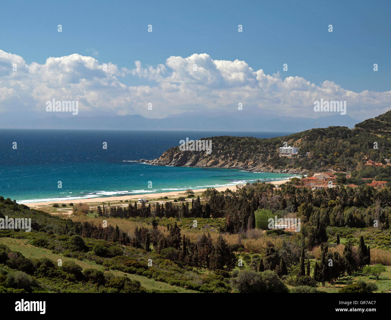 Landschaft in der Nähe von Solanas im Südosten von Sardinien, Italien, Europa Stockfoto