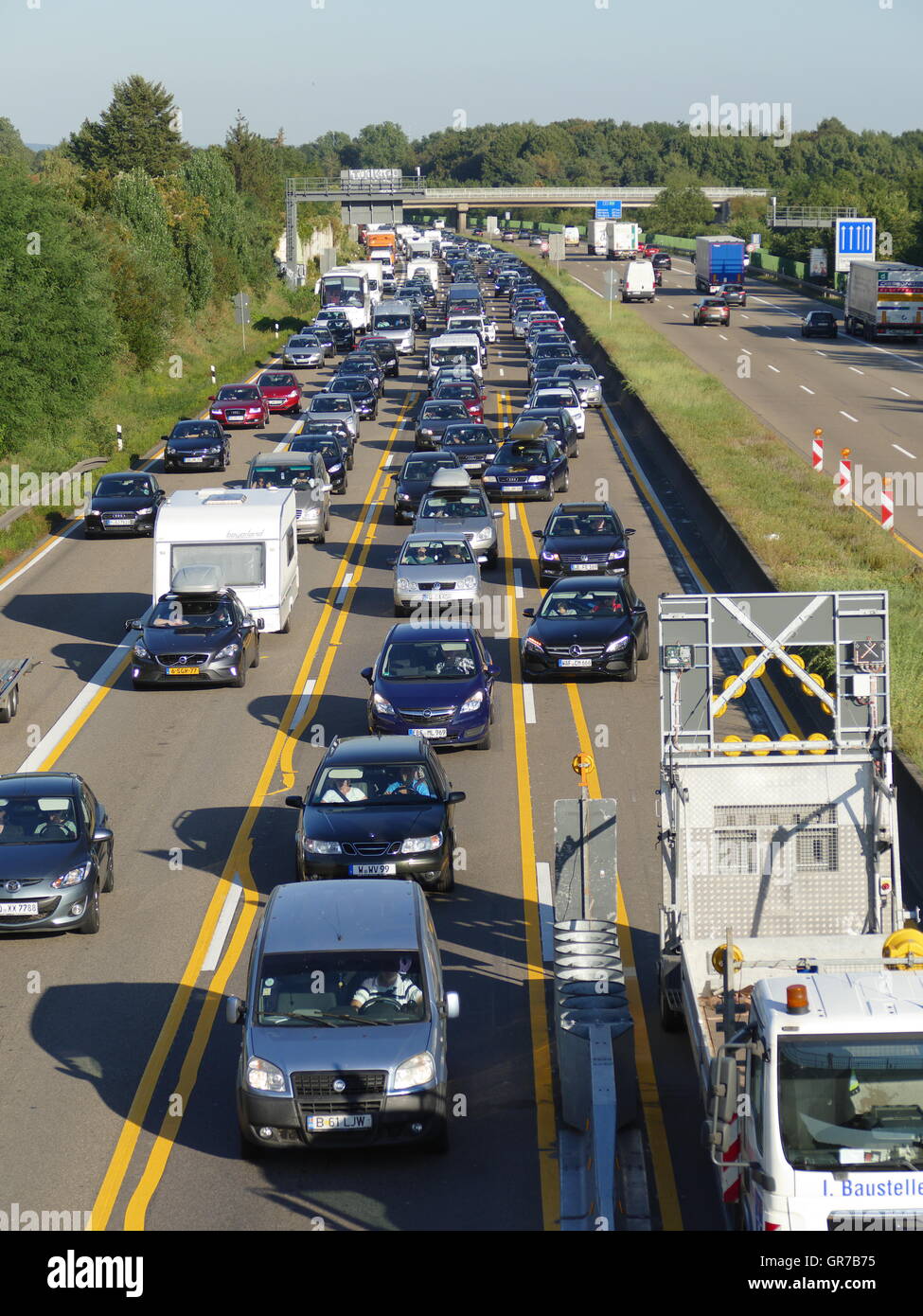 Traffic Jam deutsche Autobahn Autobahn Expressway Autobahn Deutschland Europa Stockfoto