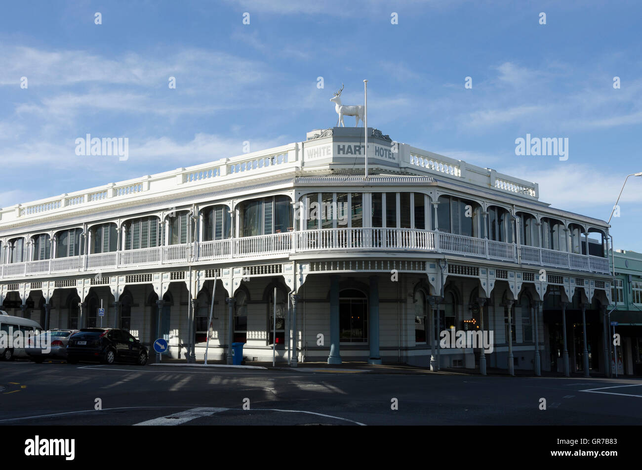 White Hart Hotel, New Plymouth, Taranaki, Nordinsel, Neuseeland Stockfoto