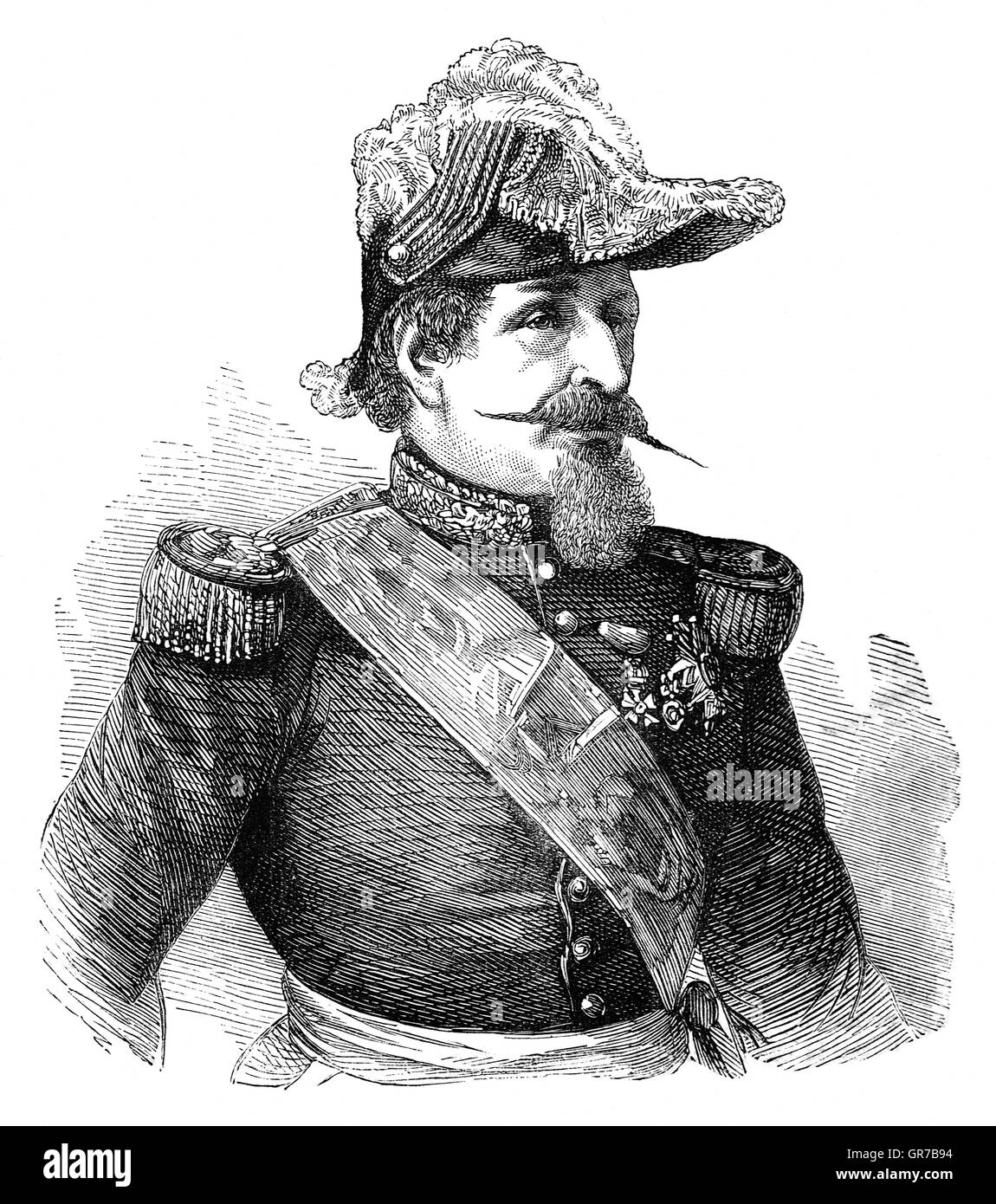 Louis-Napoléon Bonaparte (1808 – 1873), Neffe und Erbe von Napoleon i., war der einzige Präsident der zweiten Republik (1848 – 52).  Er wurde durch die Verfassung und das Parlament vom laufen für eine zweite Amtszeit blockiert, damit er einen Staatsstreich 1851 organisiert und dann den Thron als Napoleon III auf 2. Dezember 1852, der achtundvierzigsten Jahrestag der Krönung von Napoleon I bestieg. Stockfoto