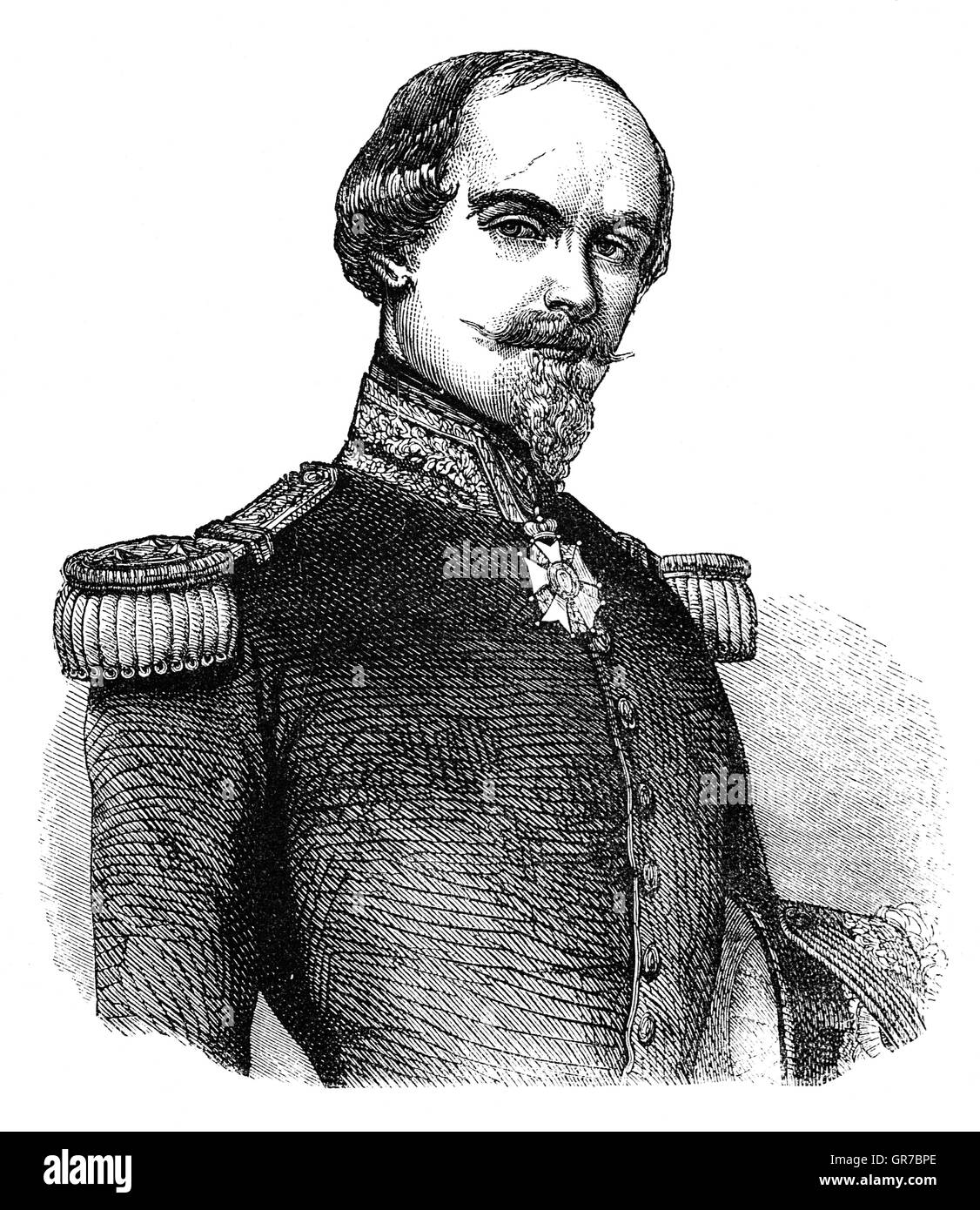 François Certain de Canrobert, normalerweise bekannt als François Certain-Canrobert und später einfach als Maréchal Canrobert (27. Juni 1809 – 28. Januar 1895), war ein Marschall von Frankreich. Im Krimkrieg kommandierte er eine Division bei der Schlacht von Alma, wo er zweimal verwundet wurde. Stockfoto