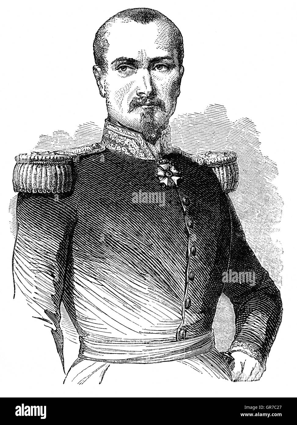 Pierre François Joseph Bosquet (1810 – 1861) war eine französische Armee General, Marschall von Frankreich und Senator. Bei der Schlacht von Alma auf der Krim führte seine Division den französischen Angriff. Wenn die anglo-französischen Truppen die Belagerung von Sewastopol gebildet, schützte sie Bosquet des Korps der beiden Divisionen gegen Unterbrechung. Seine rechtzeitige Intervention bei der Schlacht von Inkerman sicherte den Sieg für die Alliierten Stockfoto Pierre François Joseph Bosquet (1810 – 1861) war eine französische Armee General, Marschall von Frankreich und Senator. Bei der Schlacht von Alma auf der Krim führte seine Division den französischen Angriff. Wenn die anglo-französischen Truppen die Belagerung von Sewastopol gebildet, schützte sie Bosquet des Korps der beiden Divisionen gegen Unterbrechung. Seine rechtzeitige Intervention bei der Schlacht von Inkerman sicherte den Sieg für die Alliierten Stockfoto