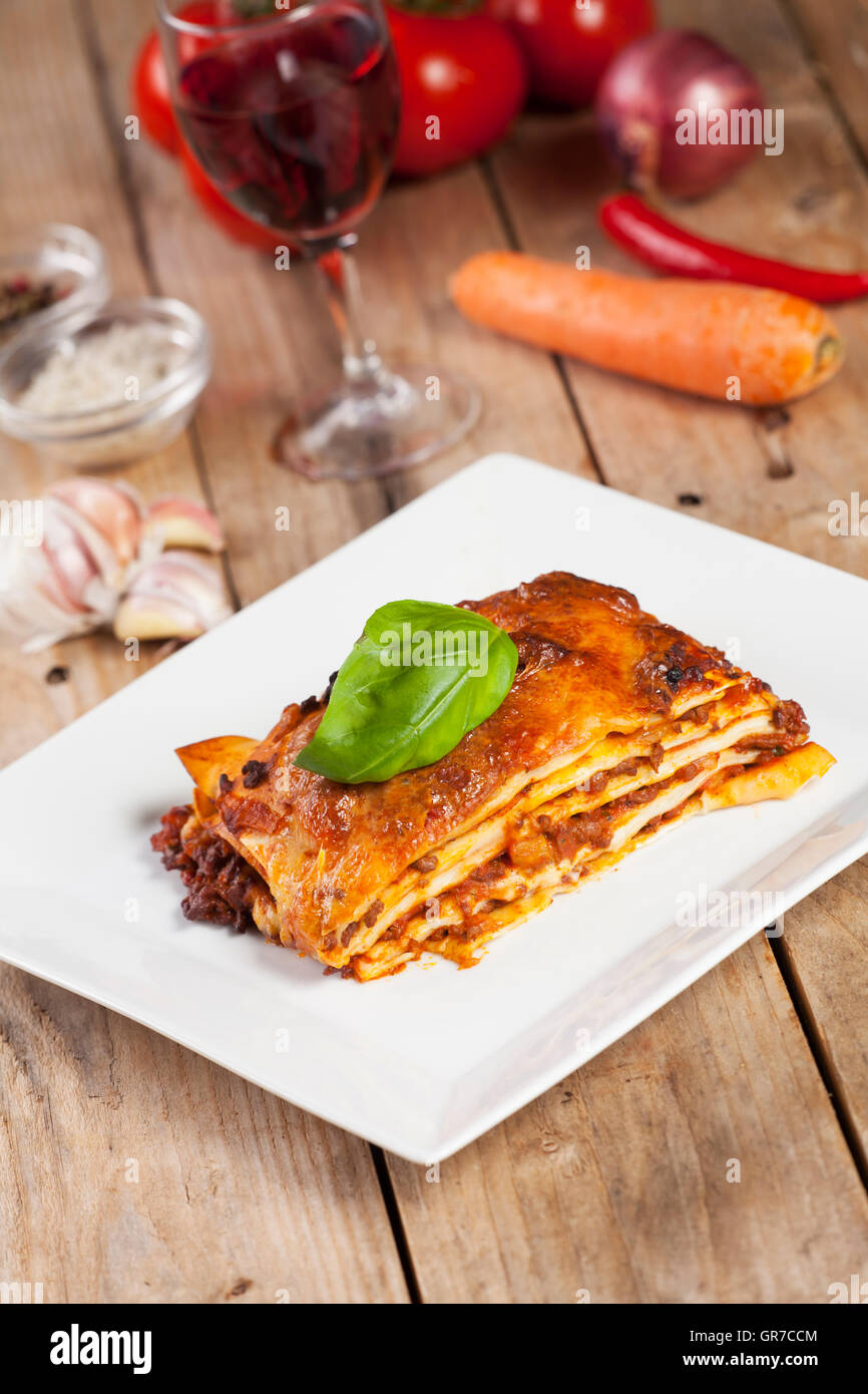 Lasagne Stockfoto