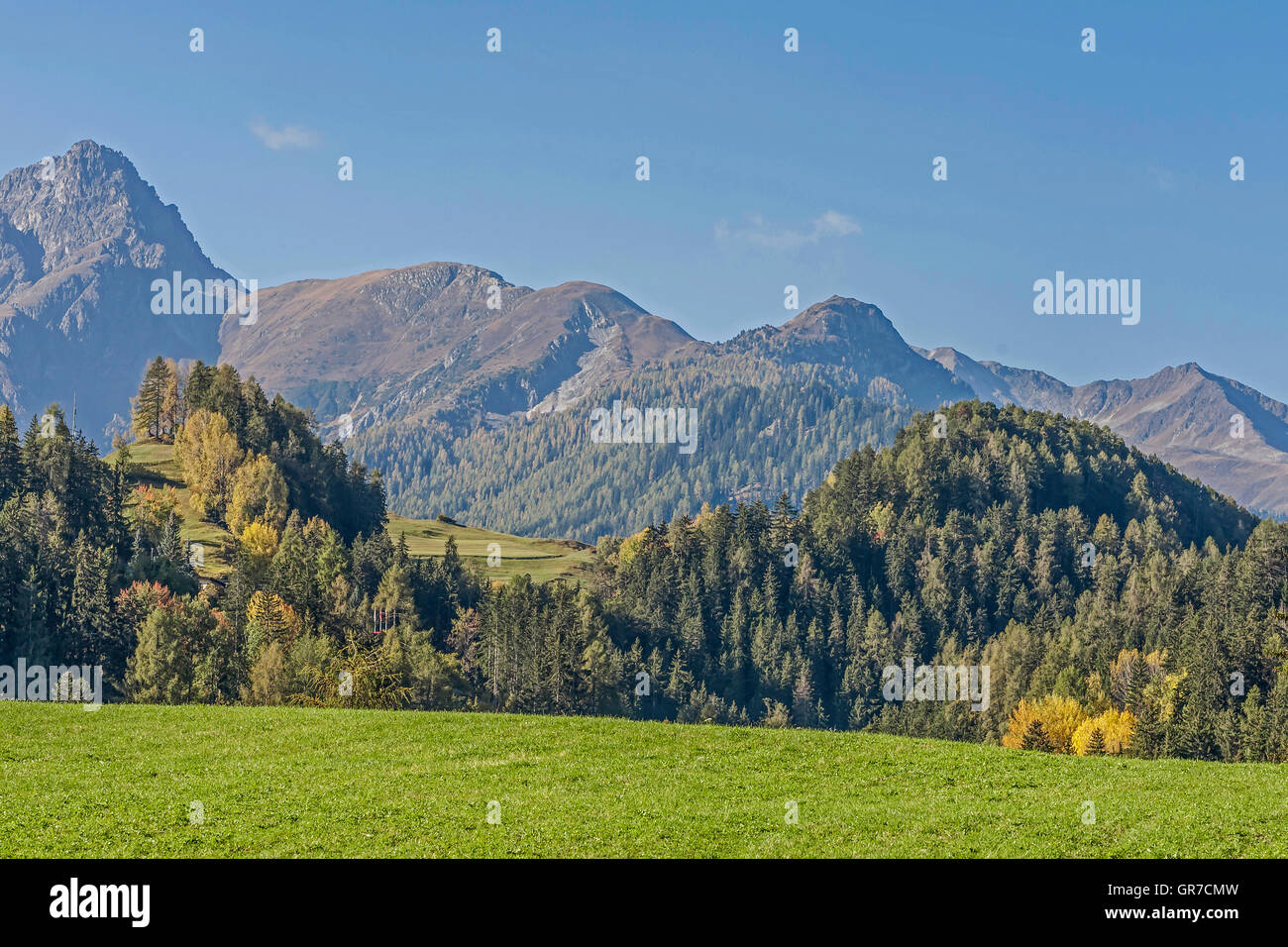 Landschaft in der Nähe von Vulpera im Unterengadin Stockfoto